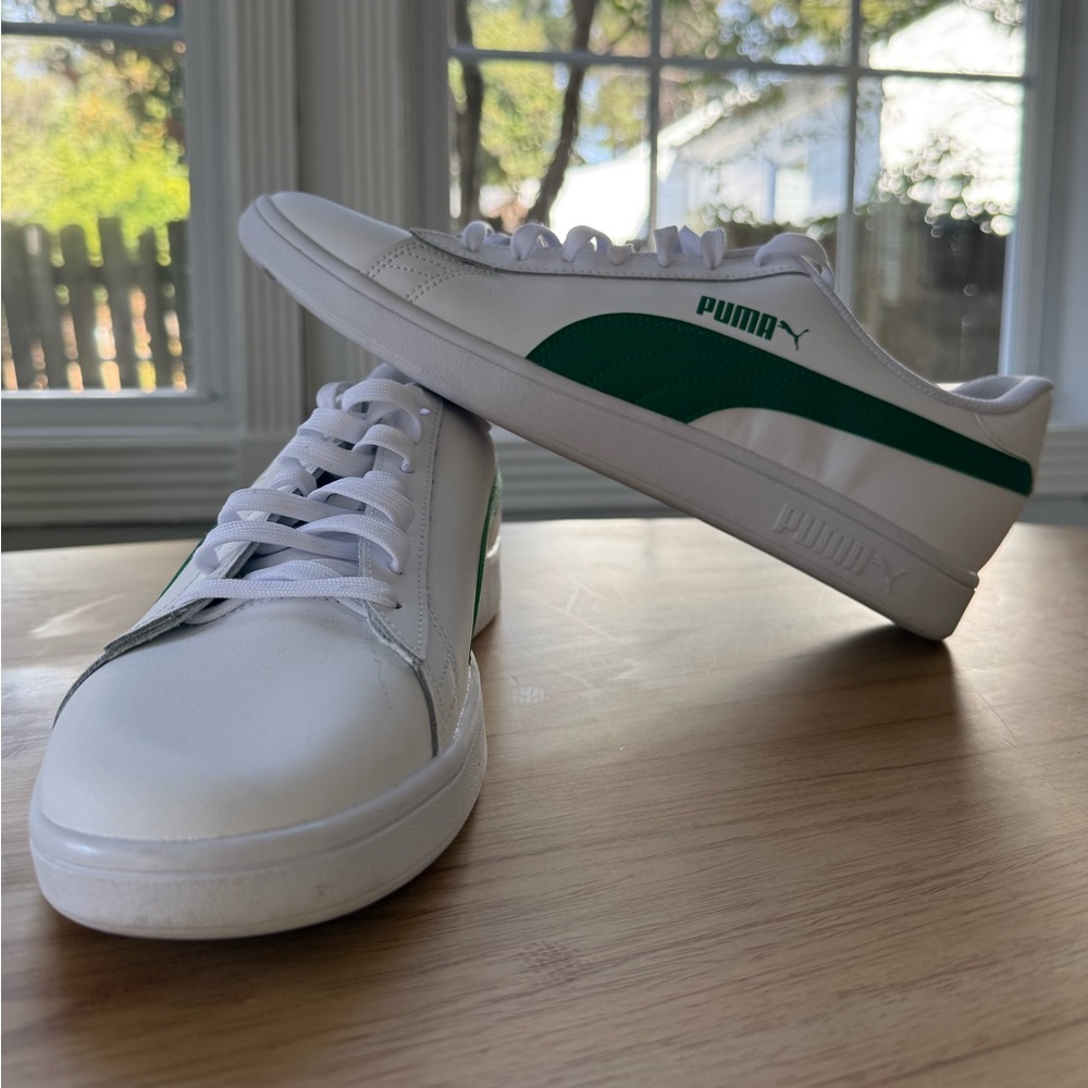 Puma White & Green Low-Top Sneakers – SoftFoam+ Comfort – Men’s US 13